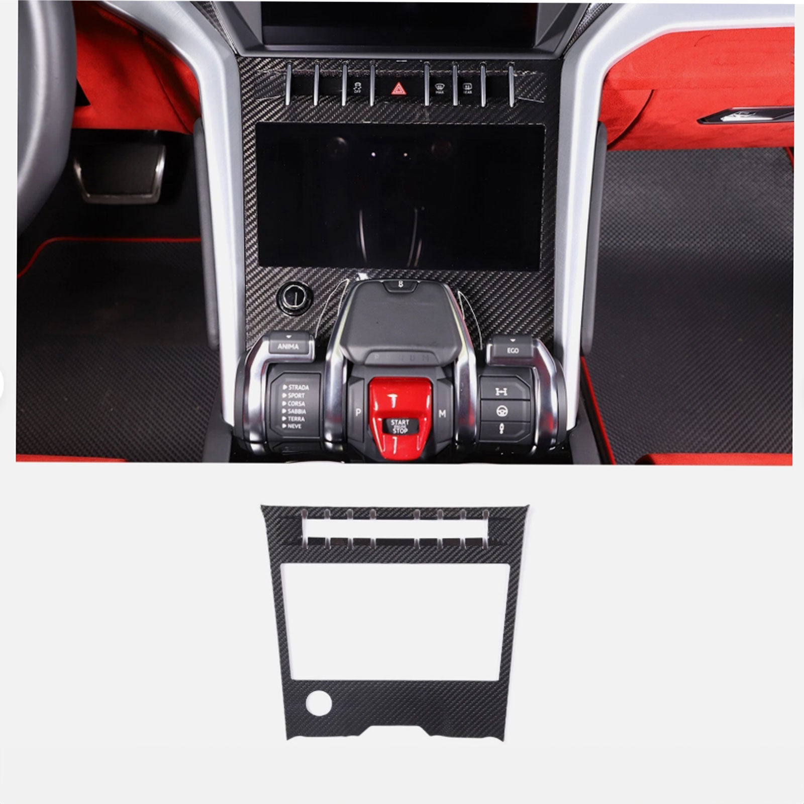 Full Carbon Fiber Interior Trim Cover Set Fits Lamborghini URUS Lambo 2018+