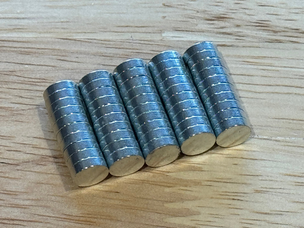 N52 Neodymium Disc Magnets – 7mm x 2mm, 50-Pack