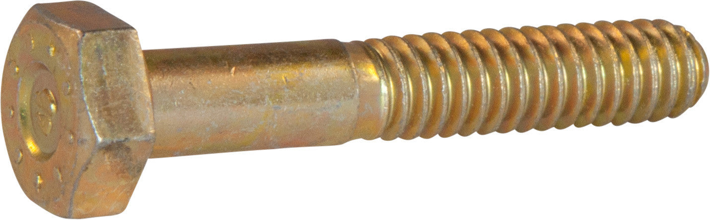 7/16-20 x 2 L9 Hex Cap Screw Yellow Zinc Plated Domestic USA (50)