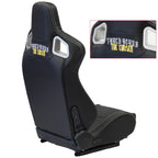 The Chosen Leather Reclinable Bull Boost Racing Bucket Seat with Slider Rails