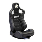 The Chosen Leather Reclinable Bull Boost Racing Bucket Seat with Slider Rails