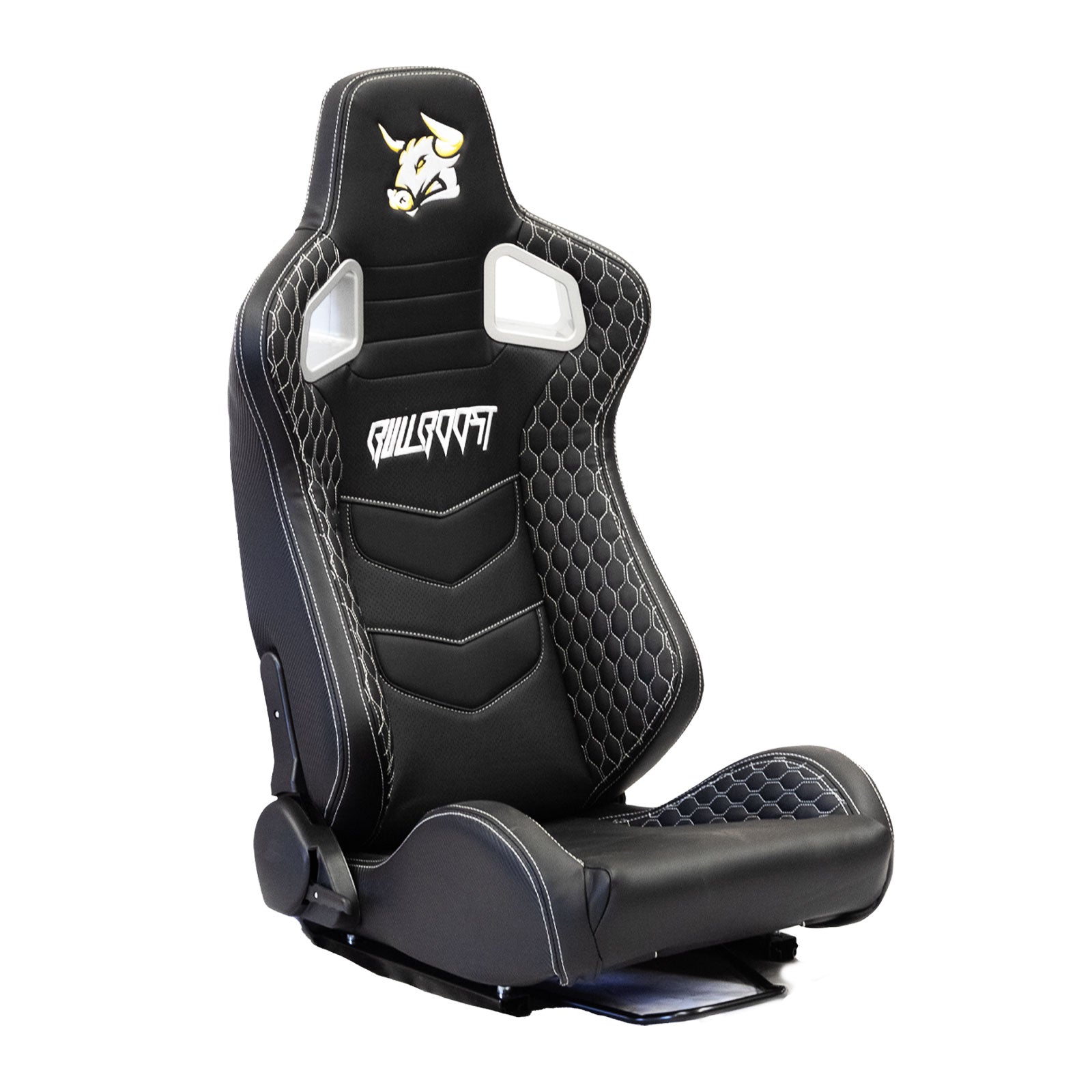The Chosen Leather Reclinable Bull Boost Racing Bucket Seat with Slider Rails