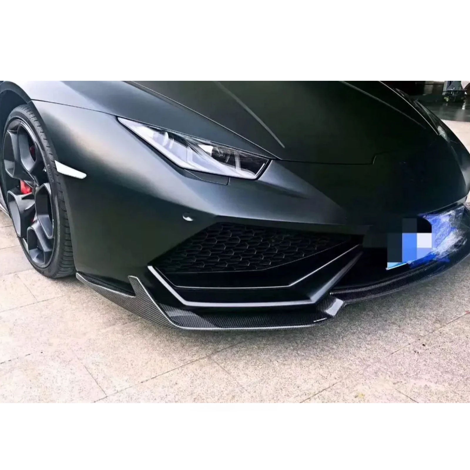 R Style Carbon Fiber Front Lip for Lamborghini Huracan LP580 LP600 LP610