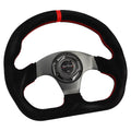 Lightweight Flat Racing Billet 6-Bolt Steering Wheel Black Alcantara Quadro