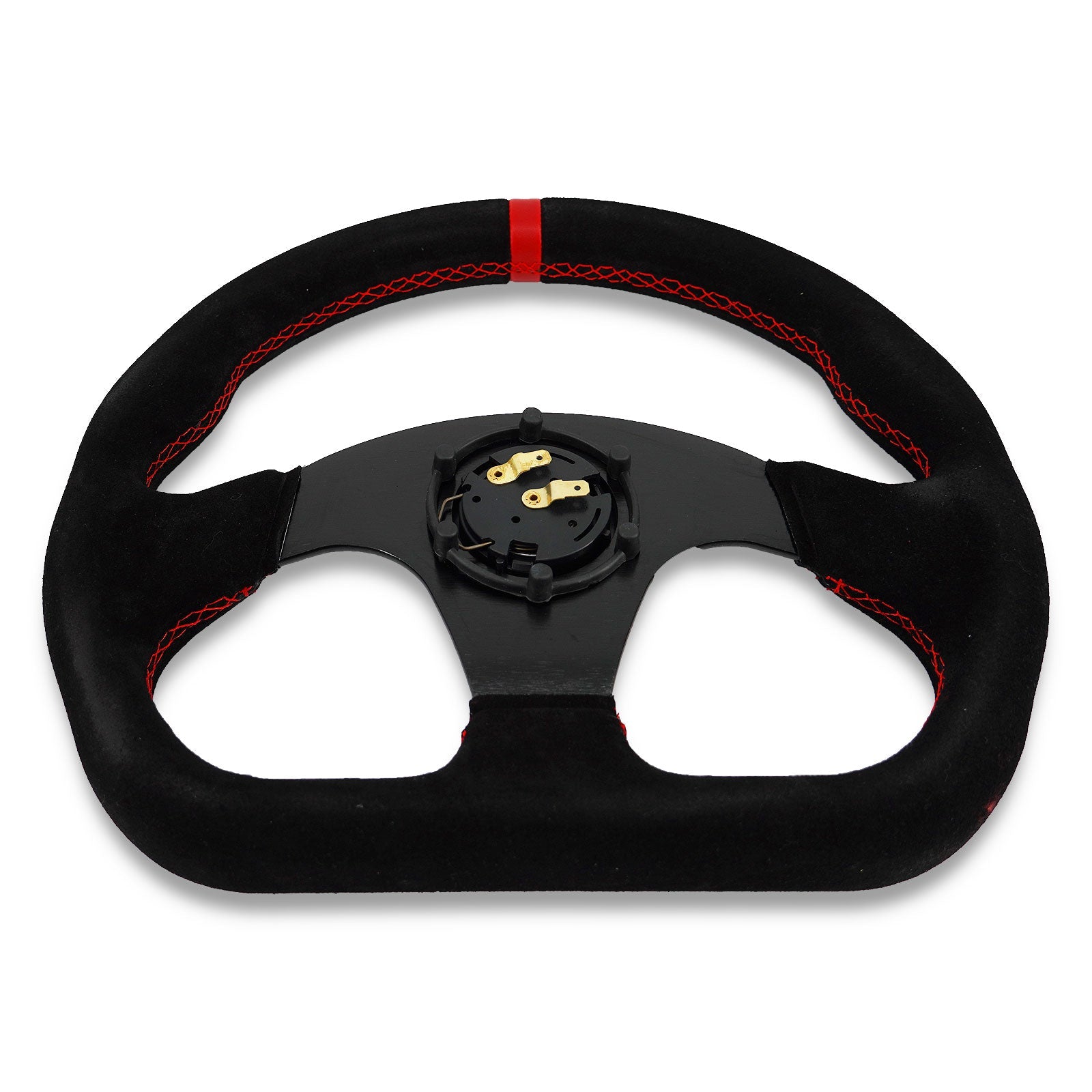 Lightweight Flat Racing Billet 6-Bolt Steering Wheel Black Alcantara Quadro