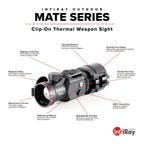 iRay Mate MAH50 - 50mm Clip-On Thermal w/ 2400 Yard Range