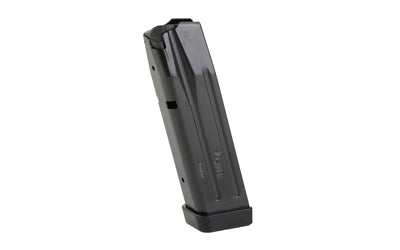 Sig Sauer Magazine |  9MM |  17 Rounds |  with Henning Group Aluminum Basepad |  Fits Sig P320 X-Five Legion |  Steel |  Black