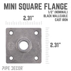 1/2 in. Black Square Mini Flange