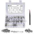 292 Pcs 304 Stainless Steel Bolts and Nuts Kit, A2 Hex Head Flange Nut and Bolt Set M6 M8 M10