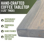 RESTORE Riverstone Grey Solid Wood Coffee Tabletop