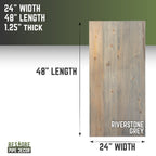 RESTORE Riverstone Grey Solid Wood Desk Tabletop