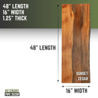RESTORE Sunset Cedar Solid Live Edge Wood Console Tabletop
