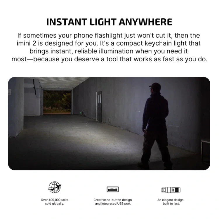 OLIGHT IMINI2PR imini 2 Rechargeable Mini Flashlight - Passionate Red