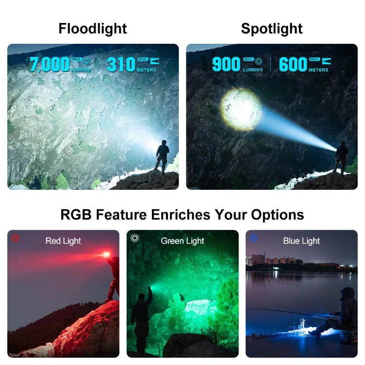 OLIGHT MARAUDERMINIT Marauder Mini Powerful LED Flashlight With RGB - Desert Terrain