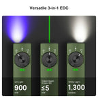 OLIGHT ARKFELDPRO3RODGV3 Arkfeld Pro Flat EDC Flashlight with LED Light UV and Laser - OD Green