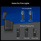 OLIGHT BATON4KITBK Baton 4 Powerful EDC Flashlight 1300 Lumens - Black - Premium (With Charging Case)