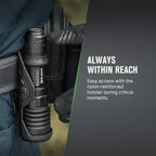 OLIGHT WARRIORX4MTBK Warrior X 4 USB-C and MCC Rechargeable Tactical Flashlight With Holster - Matte Black