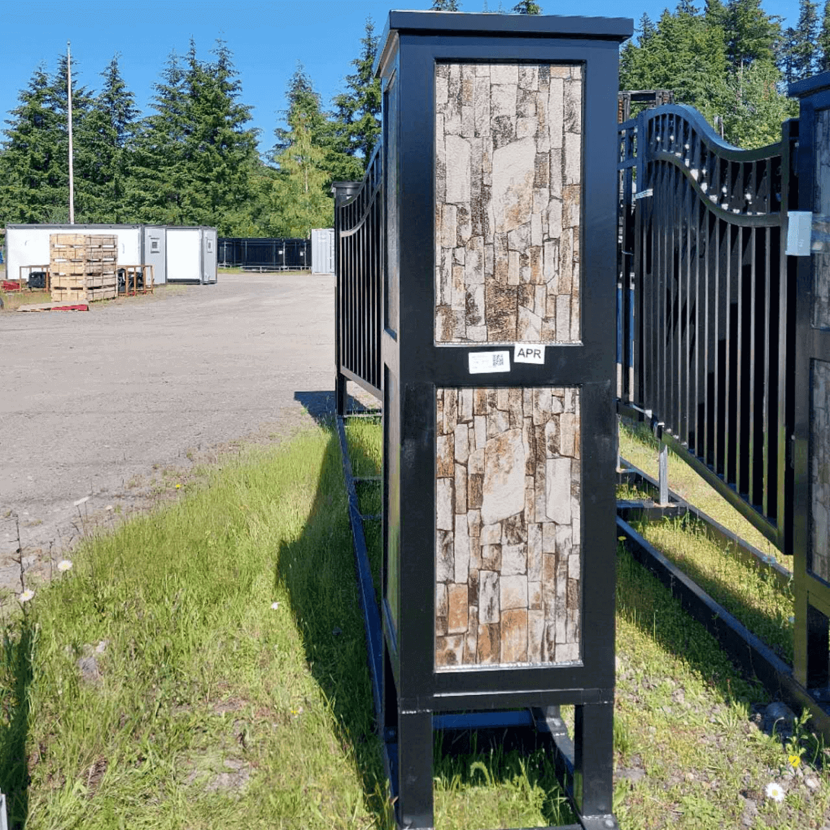 20x8 ft Dual Swing Driveway Gate with Ornamental Posts