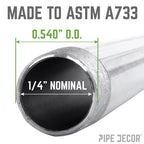 1/4 in. x 3 1/2 in. Galvanized Pipe