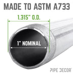 1 in. x 8 in. Galvanized Steel Nipple