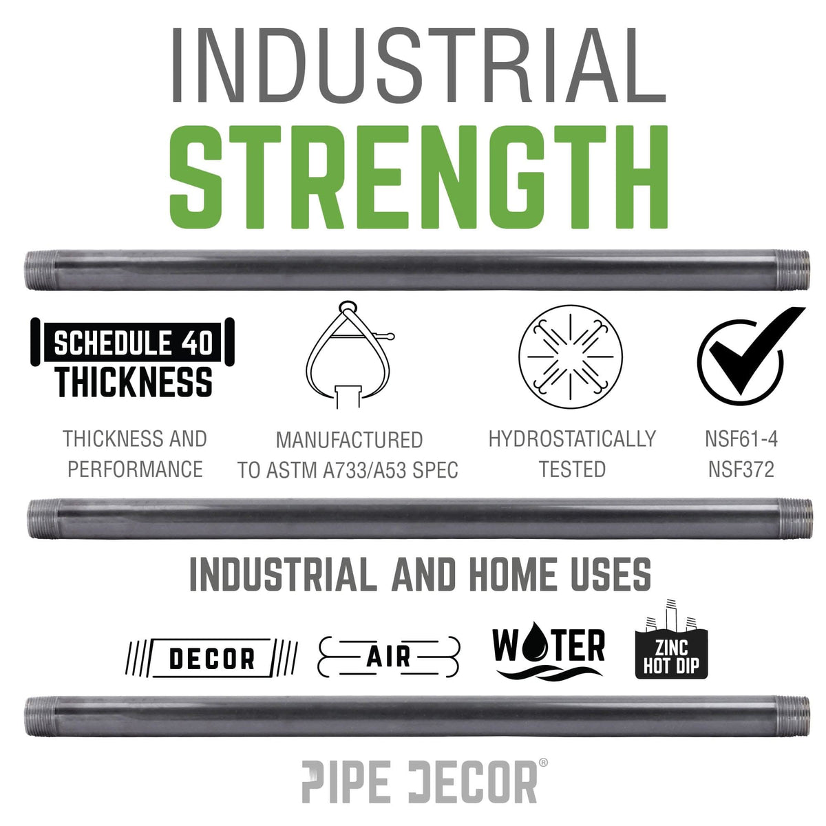 2 in. x 11 in. Galvanized Pipe