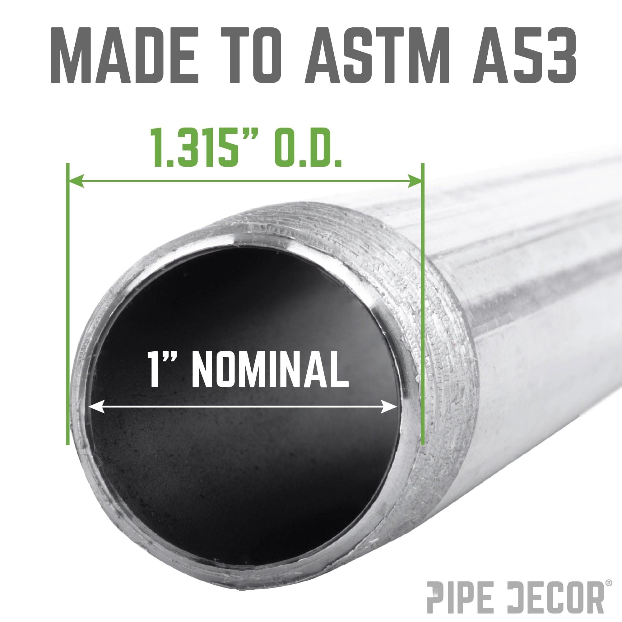 1 in. x 48 in. Galvanized Steel Pipe