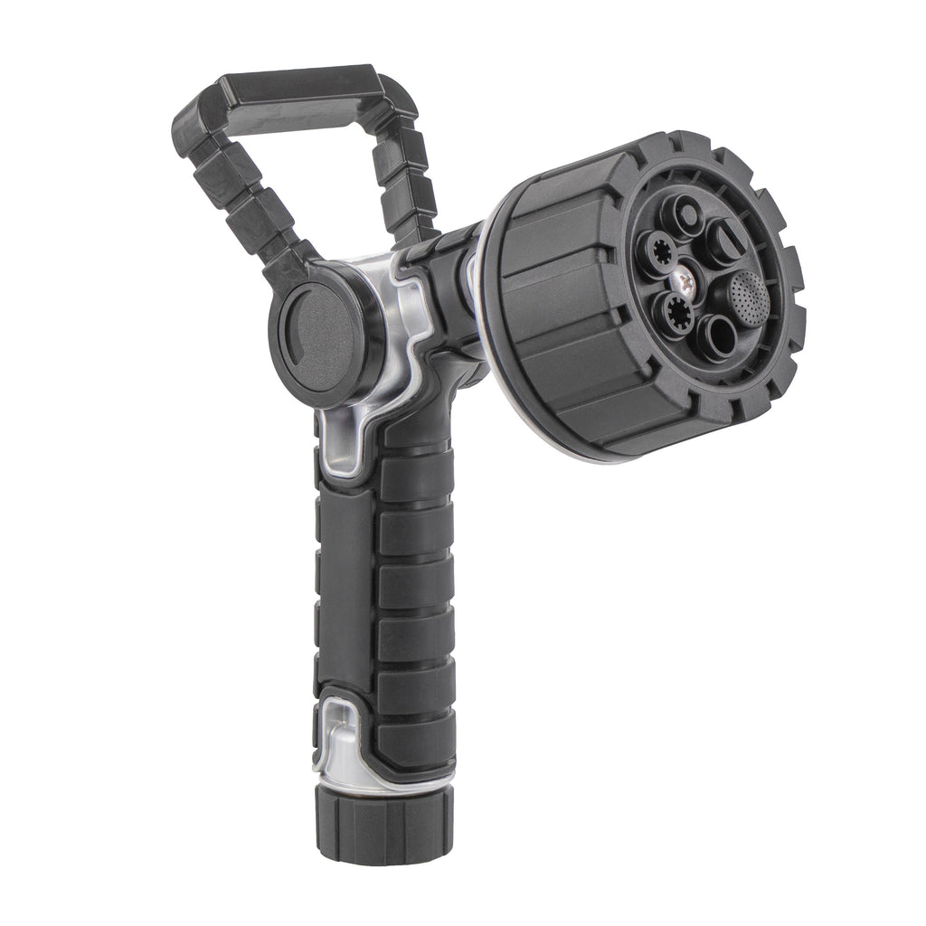 6-Pattern Oversize Multi Pattern Nozzle with Firehose Handle and Integrated Swivel 26658
