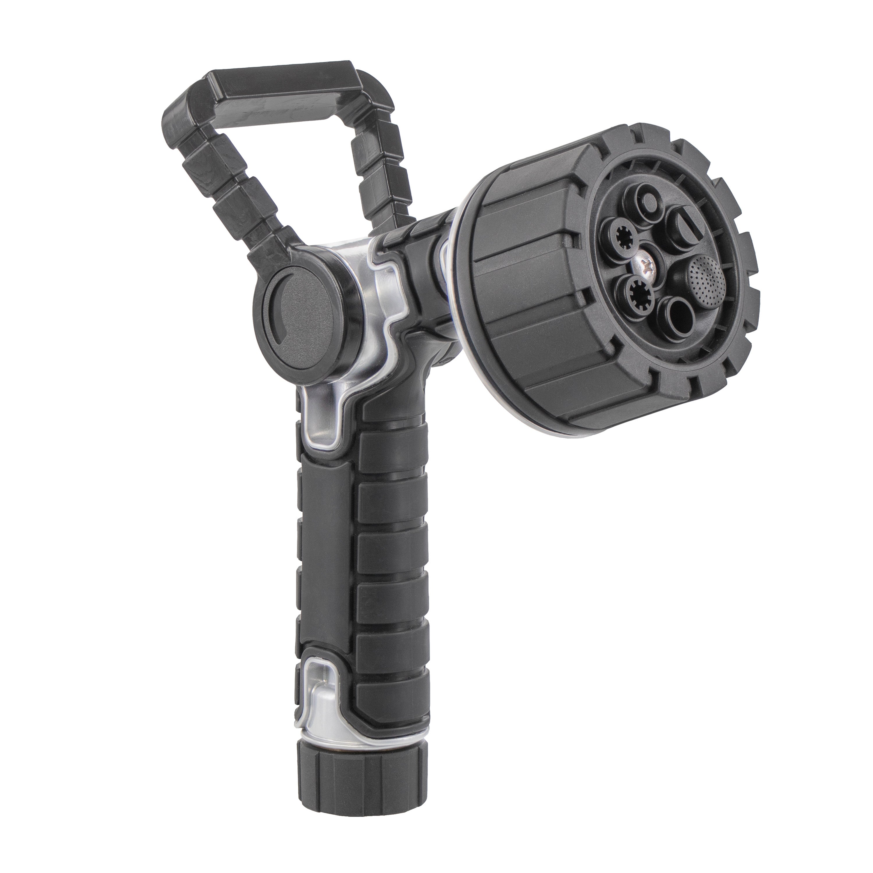 6-Pattern Oversize Multi Pattern Nozzle with Firehose Handle and Integrated Swivel 26658