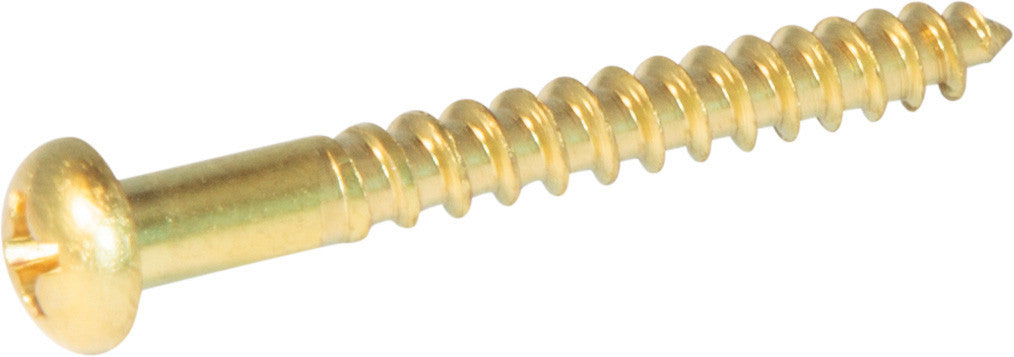 4 x 5/8 Phillips Round Wood Screw Brass