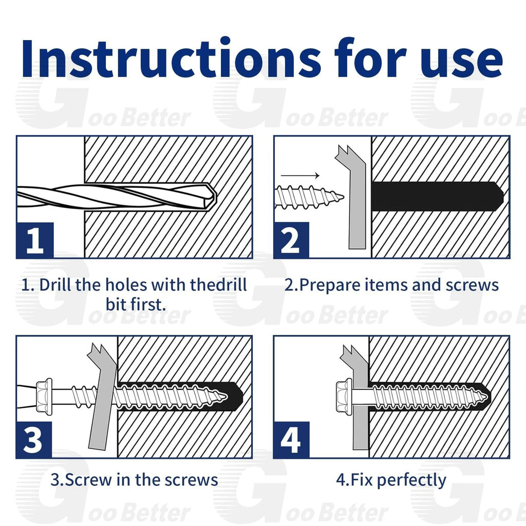 200Pcs Hex Multi-Drive Concrete Masonry Screws – Blue Tapcon-Style Tapscrews