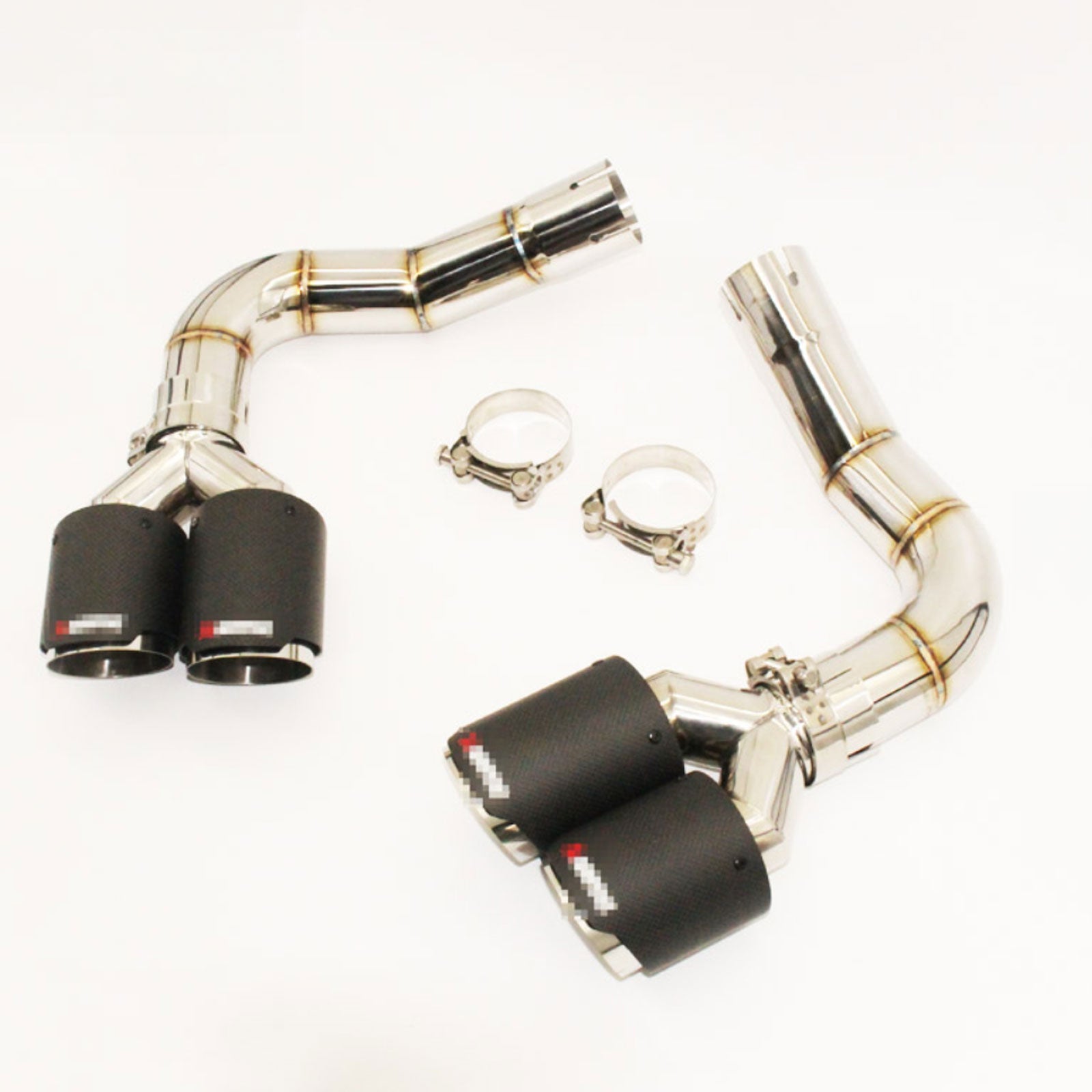 T304 Stainless Exhaust Muffler with Carbon Fiber Tips for Audi Q8 4M 2.0T 3.0T