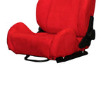 Inferno Red Universal Adjustable Black Luxury Racing SR3 Style Alcantara Seat
