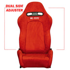 Inferno Red Universal Adjustable Black Luxury Racing SR3 Style Alcantara Seat