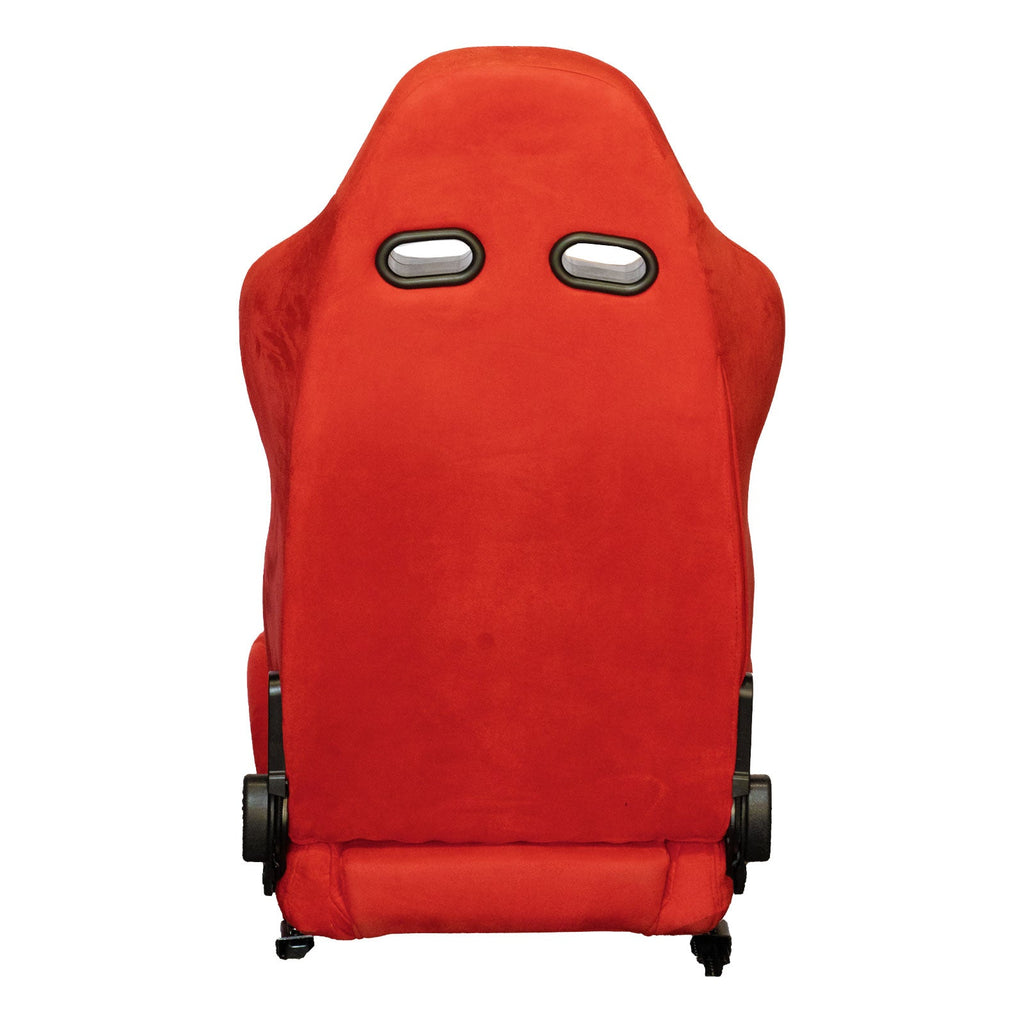 Inferno Red Universal Adjustable Black Luxury Racing SR3 Style Alcantara Seat