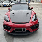 RS Style 981 982 Dry Carbon Fiber Engine Hood for Porsche Cayman 718
