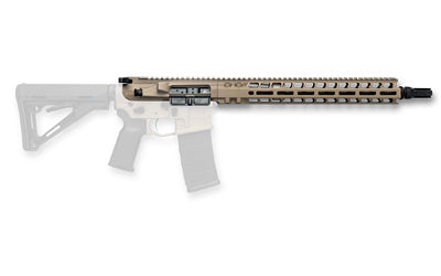 Radian Weapons Complete Upper |  223 Wylde |  14.5" Pinned (16" OAL) Barrel |  1:8 Twist |  Dead Air KeyMo Flash Hider |  Mid Length Gas |  14" MLOK Handguard |  Radian Raptor-SD Charging Handle |  Radian Enhanced Bolt Carrier Group |  Cerakote Finish |