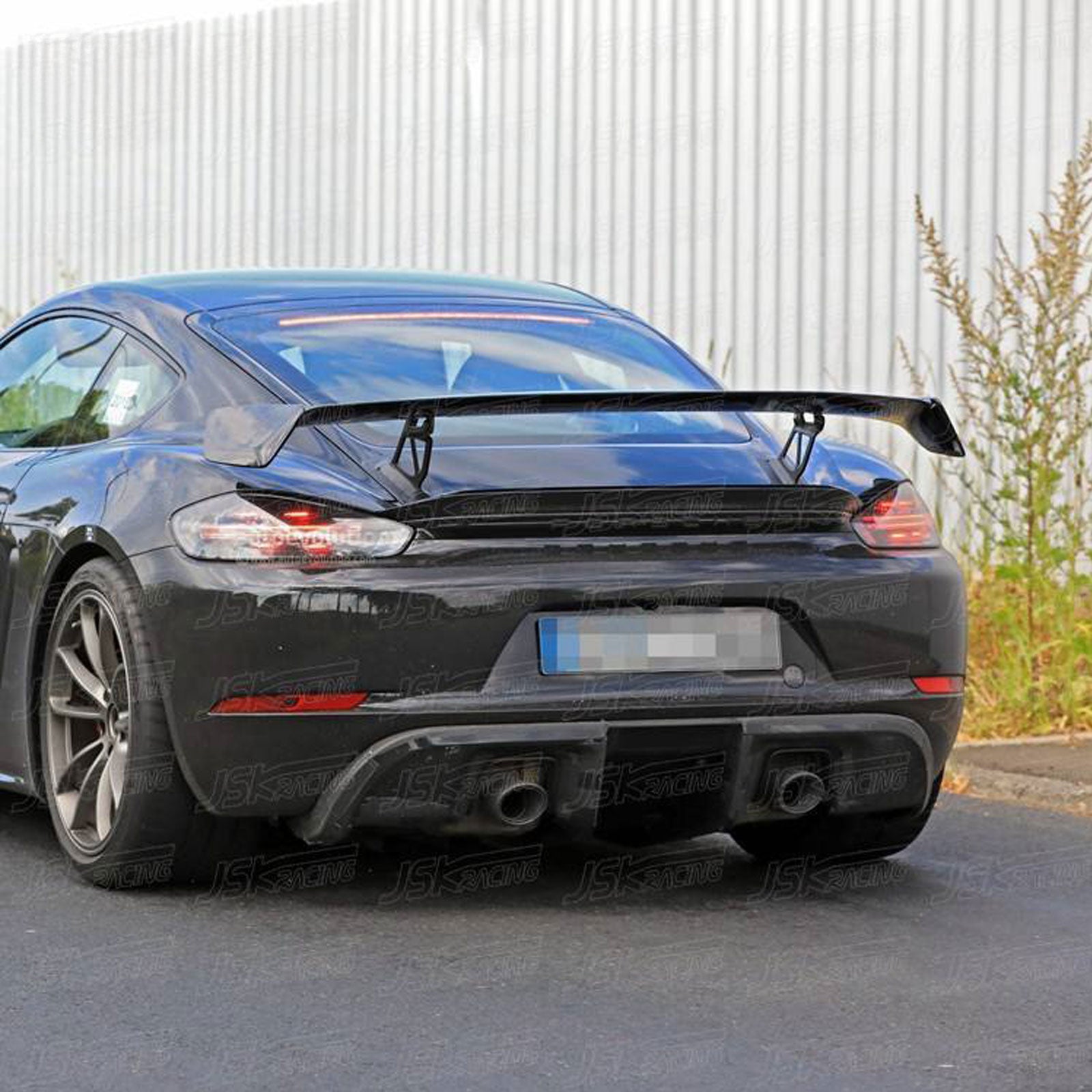 GT4 Style Carbon Fiber Rear Bumper Lip for Porsche Cayman 718 16-19
