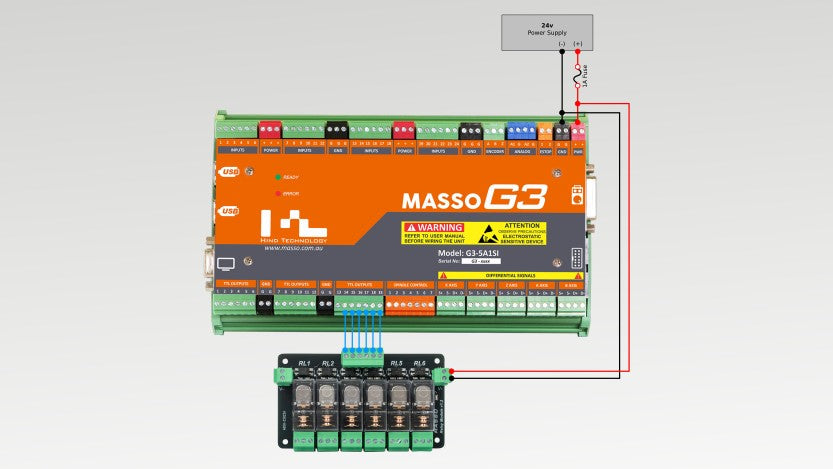 MASSO 6-Relay Module – 24VDC CNC Accessory Control