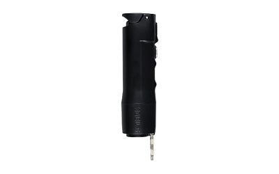 Sabre 2-in-1 |  Flip Top |  .54oz |  Spray |  UV Marking Dye |  Built in 130db Alarm |  Black