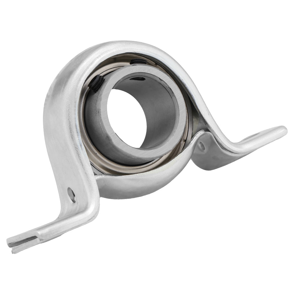 SBPP206, Pressed Steel Pillow Block, 1.181" Bore, with locking set screw for reliable operation.