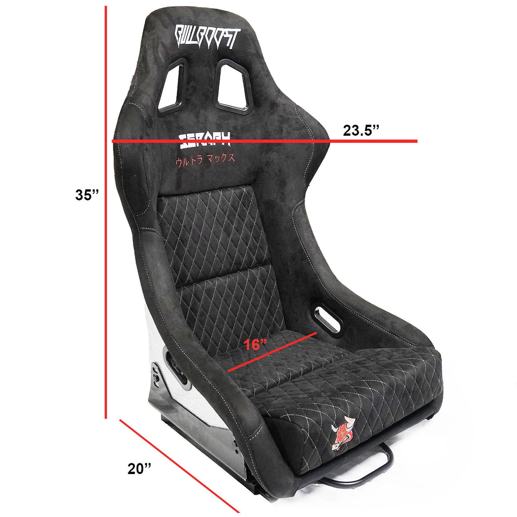 Bull Boost Adjustable Racing Lowered Ultra Max Bucket Seat w/ Seat Rails