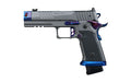 Sig Sauer P211 NIGHTSHIFT |  Semi-automatic |  Single Action Only |  Metal Frame Pistol |  Full Size |  9MM |  4.4" Bull Barrel |  MACH3D Compensator |  Platinum Cerakote Finish |  Burnt Titanium PVD Accents |  Hogue Alloy Grips |  Fiber Optic Front Sight