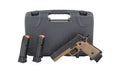Sig Sauer P211 GTO Combat |  Semi-automatic |  Single Action Only |  Metal Frame Pistol |  Full Size |  9MM |  4.4" Barrel |  MACH3D Compensator |  Matte Finish |  Black and Coyote |  SIG-LOC PRO Footprint Optics Ready Slide |  XRAY3 Day/Night Sights |  G