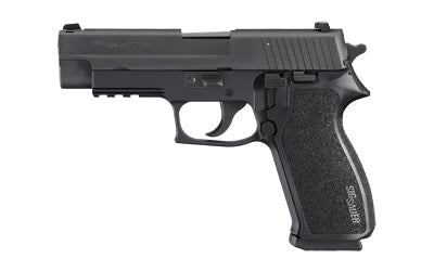 Sig Sauer P220 |  California Compliant |  Double Action/Single Action |  Semi-automatic |  Metal Frame Pistol |  Full Size |  45 ACP |  4.4" Barrel |  Alloy |  Nitron Finish |  Black |  E2 Polymer Grip |  Night Sights |  Decocker |  8 Rounds |  2 Magazine