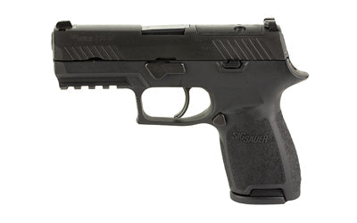 Sig Sauer P320 |  Compact |  Striker Fired |  Semi-automatic |  Polymer Frame Pistol |  Compact |  9MM |  3.9" Barrel |  Nitron Finish |  Black |  Optics Ready Slide |  Siglite Night Sights |  10 Rounds |  2 Magazines
