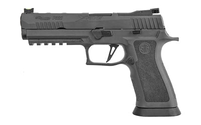 Sig Sauer P320 X5 LEGION |  Striker Fired |  Semi-automatic |  Polymer Frame Pistol |  Full Size |  9MM |  5" Barrel |  Nitron Finish |  Gray |  Manual Safety |  Fiber Optic Front Sight with R2 Adjustable Rear Sight |  3 Magazines |  10 Rounds |  Californ