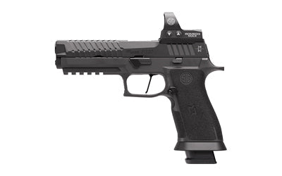 Sig Sauer P320 MAX 2.0 |  Semi-automatic |  Striker Fired |  Polymer Frame Pistol |  Full Size |  9MM |  5" Bull Barrel |  Nitron Finish |  Black |  Romeo3X 6MOA Optic |  Pro Footprint Optic Ready Slide |  TXG Tungsten-Infused XFULL Grip Module |  Flared