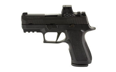 Sig Sauer P320 XCOMPACT |  Striker Fired |  Semi-automatic |  Polymer Frame Pistol |  9MM |  3.6" Barrel |  Nitron Finish |  Black |  ROMEO-X Reflex Sight |  Modular X Grip |  XRAY3 Night Sights |  XSeries Flat Trigger |  15 Rounds |  2 Magazines