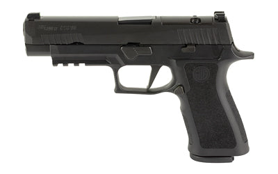 Sig Sauer P320 XFULL |  Striker Fired |  Semi-automatic |  Polymer Frame Pistol |  Full Size |  9MM |  4.7" Barrel |  Nitron Finish |  Black |  Manual Safety |  XRAY3 Day/Night Sights |  Optic Plate Cover |  2 Magazines |  10 Rounds |  California Complian
