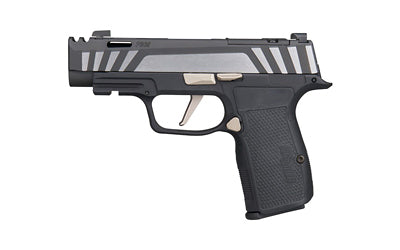 Sig Sauer P365-AXG EQUINOX |  Semi-automatic |  Striker Fired |  Metal Frame Pistol |  Micro Compact |  9MM |  3.1" Barrel |  Two Port Integrated Expansion Chamber |  Nitron Finish |  Black |  AXG Grip Module |  G10 Grips |  X-RAY3 Day/Night Sights |  3 M